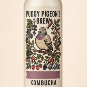 Pudgy Pigeon kombucha can